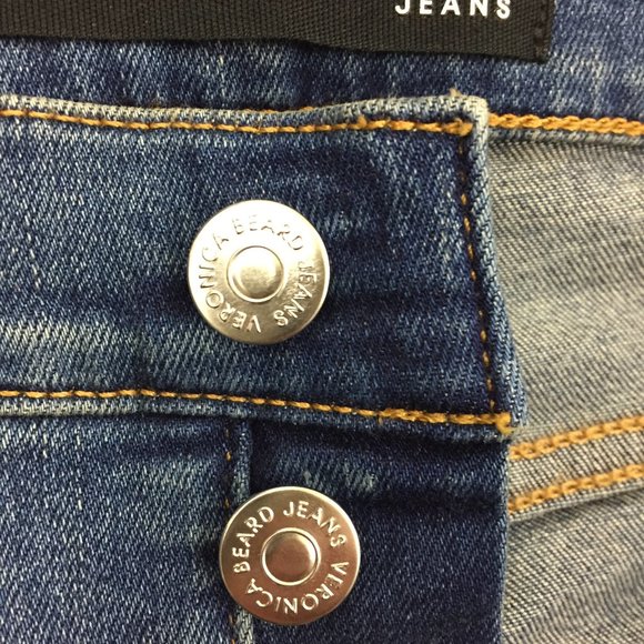 VERONICA BEARD Beacon Wash Carolyn Baby Boot High Rise Raw Asymmetric Hem Jeans - Picture 7 of 12